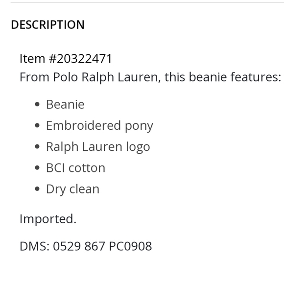 NWT Men's Ralph Lauren Polo Big Pony Cuffed Beanie - Picture 6 of 8